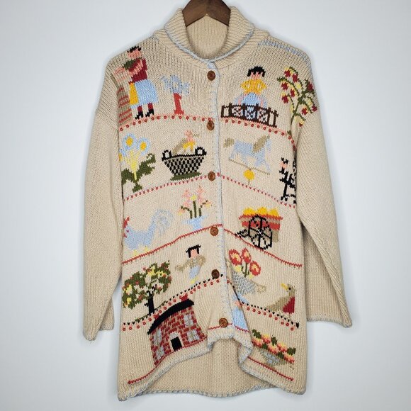 All Week Long Womens Homestead Farmhouse Amish Cardigan Size M Cottage Core - Picture 1 of 11